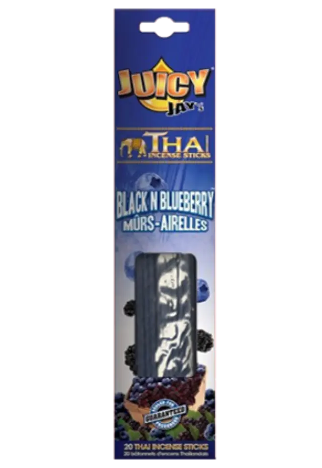 Juicy Jays Thai Incense Sticks Αρωματικά - Black & Blueberry (Βατόμουρο) 20 τεμ.