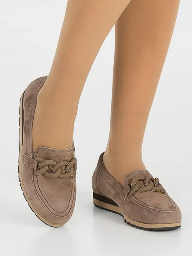 Gabor Μοκασίνια-Loafers Γυναικείο δέρμα Nubuck Καφέ GAB/52415 001-MOHAIR - 38 2