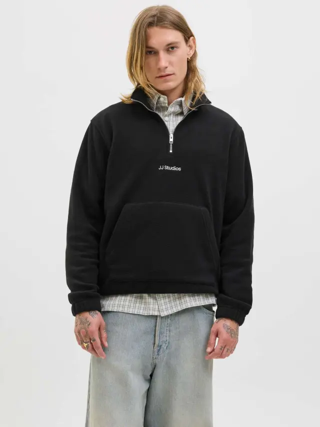 JJESOHO HALF ZIP FLEECE SN Black 2
