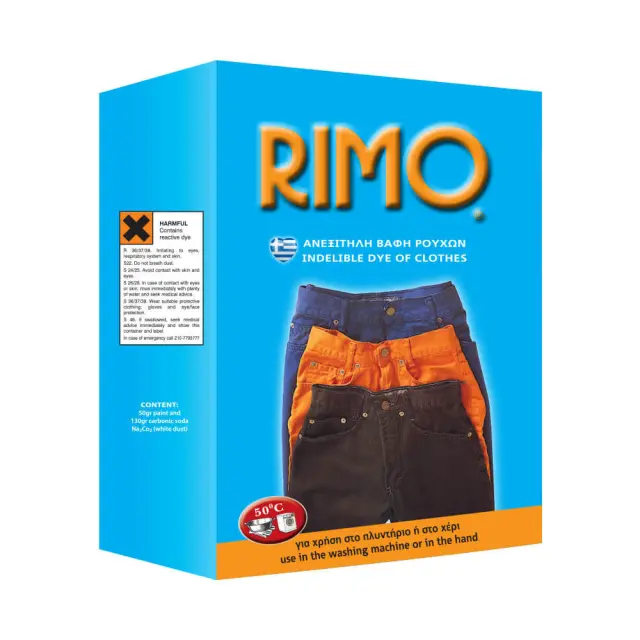 Βαφή Ρούχων Ανεξίτηλες RIMO Κουτί 180gr. - Νο 15 Τυρκουάζ