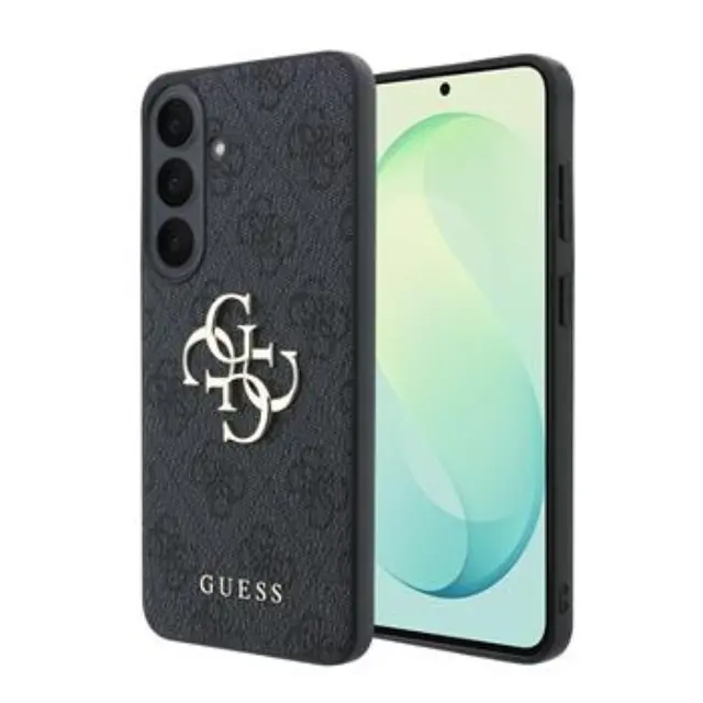 Guess PU 4G Metal Logo Case for Samsung Galaxy S26 FE Grey