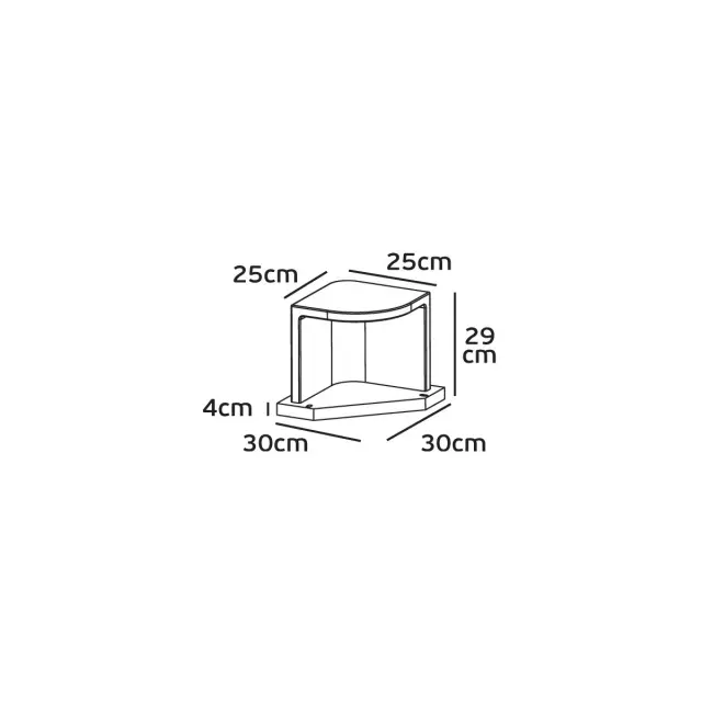 Terra Φωτιστικό Led δαπέδου 6.5W 3000K 30x30x29cm γκρι IP65 Γκρί 3