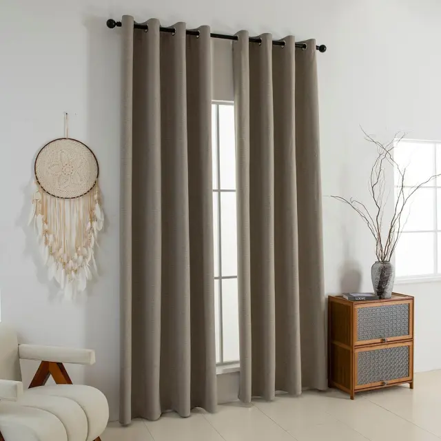 Beauty Home Κουρτίνα Full Blackout σκίασης με 8 κρίκους Elite Art 8392 Beige-Νο5 140x270 Μπεζ 2