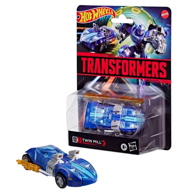 Hasbro Transformers × Hot Wheels Twin Mill G1180 Μετατρεπόμενη Φιγούρα Δράσης 12,5cm σε Αγωνιστικό Αυτοκίνητο – Deluxe Class