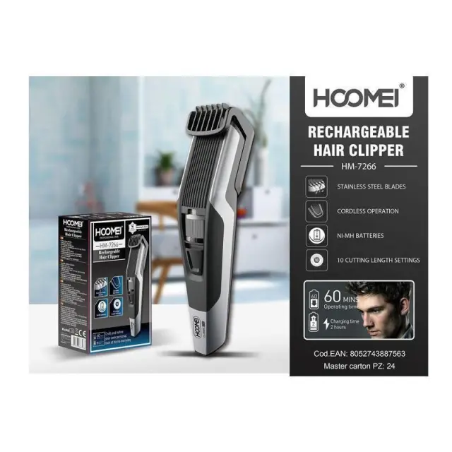 Hoomei Επαναφορτιζόμενη Κουρευτική Μηχανή HM-7266 2