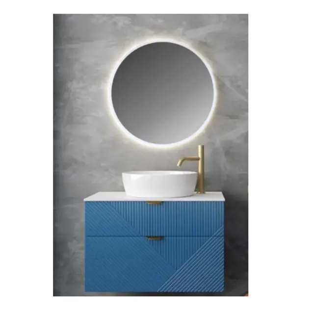 Chroma Στρογγυλός Καθρέπτης Μπάνιου Led 80cm Λευκός 2