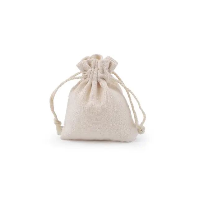 Πουγκί λινό 7x9cm, ivory, 5τμχ