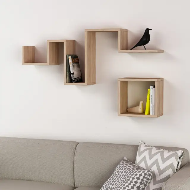 Ράφι Τοίχου DRESUZE Δρυς 3