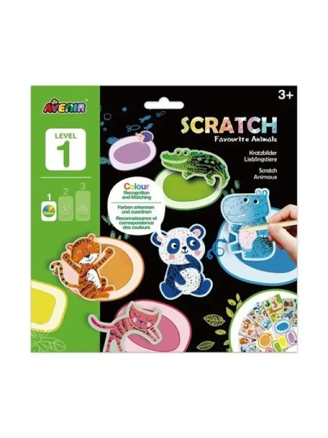Avenir Ζωγραφική-Scratch Level 1 Favourite Animals –Τα Αγαπημένα Μου Ζωάκια ΠΟΛΥΧΡΩΜΟ - One Size