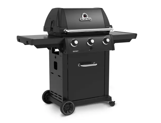 Ψησταριά Υγραερίου Broil King Signet 320 Shadow με μαντεμένια σχάρα, θερμόμετρο, ισχύ 11.4kW και διαστάσεις 145x59x149cm9468-53SDW