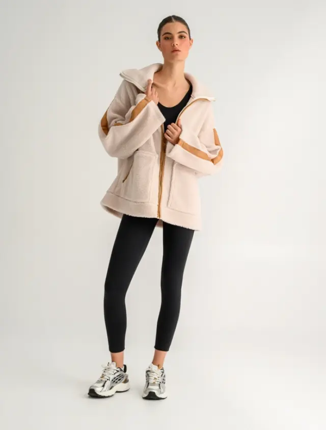 Body Talk Teddy Teddy Fleece Jacket – White 1262-907522 - L