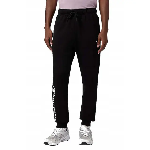 Champion Men's Script Logo Fleece Sweatpants Μαύρο 221812-KK001 (Champion) - Small