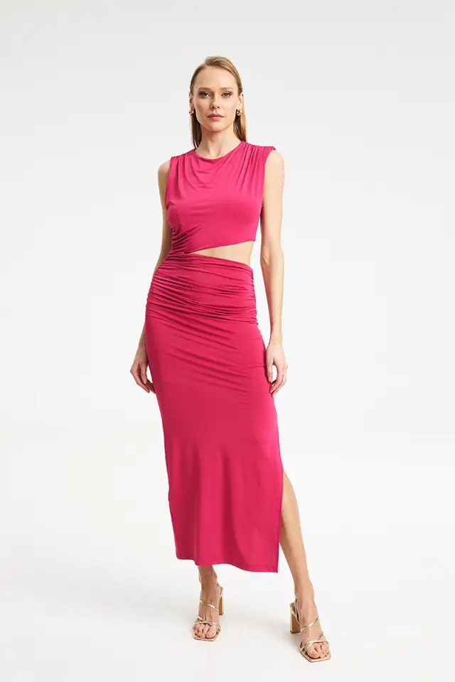 Maxi Φόρεμα με Cut-Out & Draped Σιλουέτα ADELINE DRESS - XS