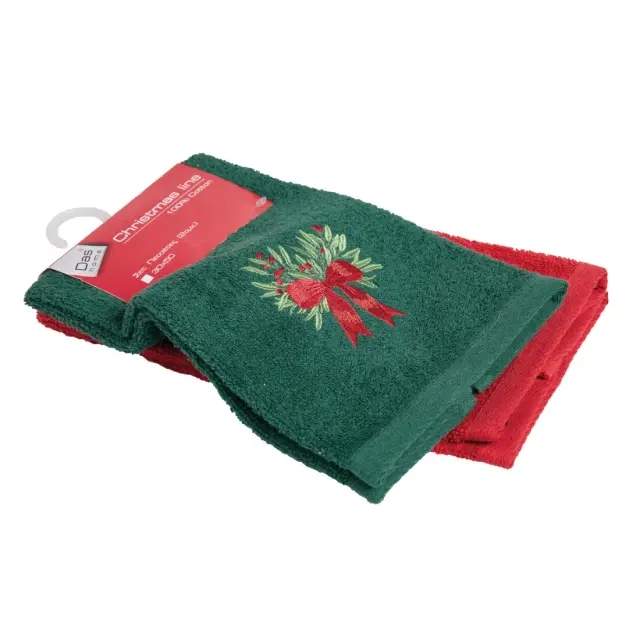 Πετσέτες Κουζίνας Σετ 2Τεμ 30x50 Christmas Das Home 0908 Green-Red 100% βαμβακερό 2