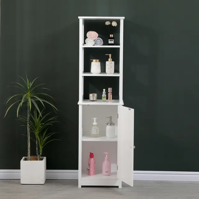 Ντουλάπι-στήλη Larben pakoworld mdf λευκό 40x33x150εκ 2