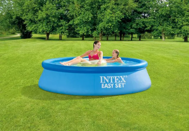 Intex Easy Set Pool Πισίνα Εύκολης Συναρμολόγησης - Ανθεκτικό σε Διάτρηση Υλικό, 1942Lt. - 244x61εκ, 6+Χρ. 2
