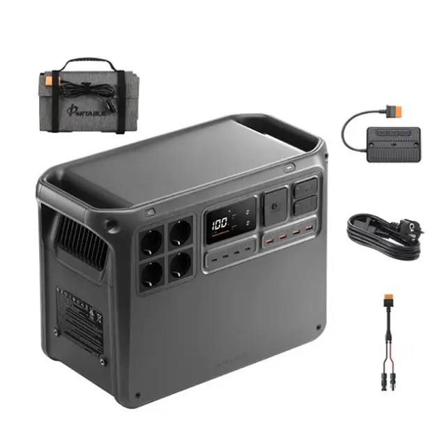DJI Power 2000 & Solar Panel 100W & Adapter MPPT & Cable MC4