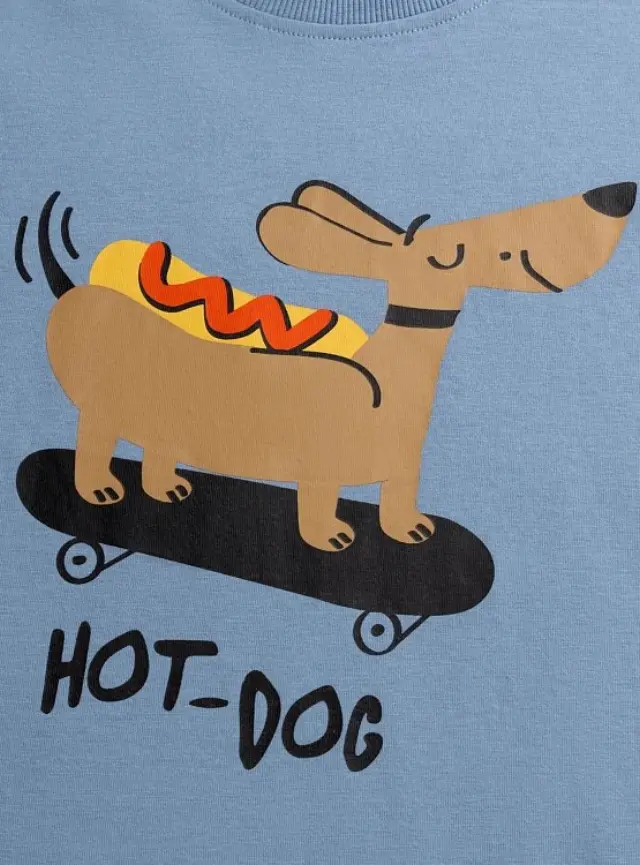 Παιδική Μπλούζα για Αγόρια Hot Dog ΜΠΛΕ 2
