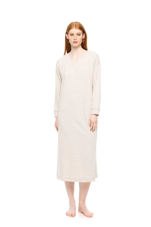 W1795 - Type - NIGHTGOWN HAZELNUT STRIPES