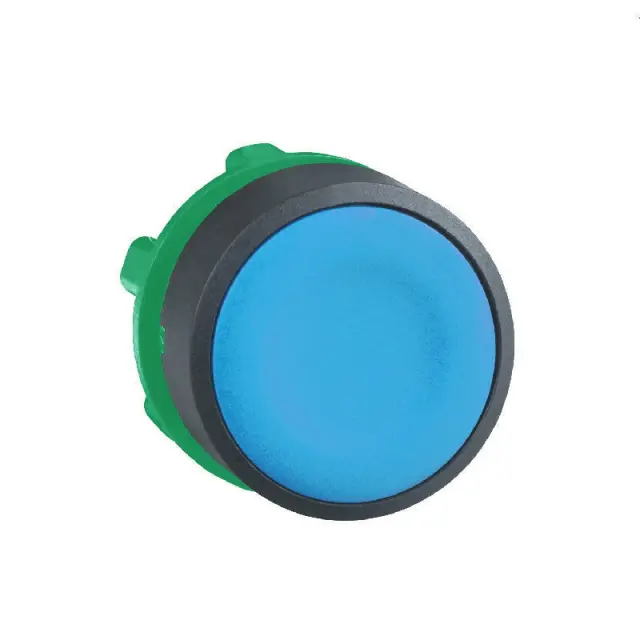 Harmony XB5, Push button head, plastic, flush, blue, Ø22, spring return, unmarked