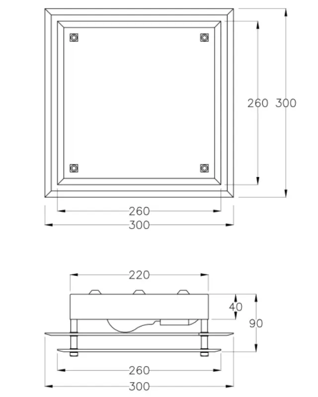 Maggie 2957-61 φωτιστικό οροφής 30×30 Άσπρο 2