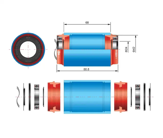 ΜΕΣΑΙΑ ΤΡΙΒΗ FSA ROAD MEGAEXO 24MM BB30 68MM ΓΙΑ ALLOY ALM3 2