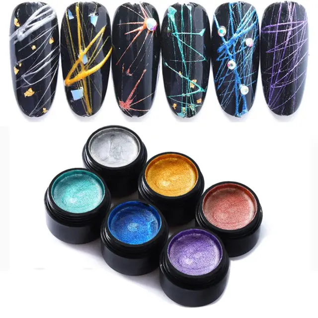 Σετ vicky nail metalic Spider nail art gel 6 χρώματα 5ml
