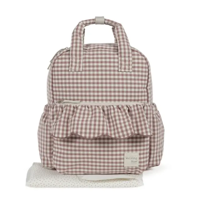 Walking Mum: Τσάντα Αλλαξιέρα Backpack Praline Vichy Moka 2