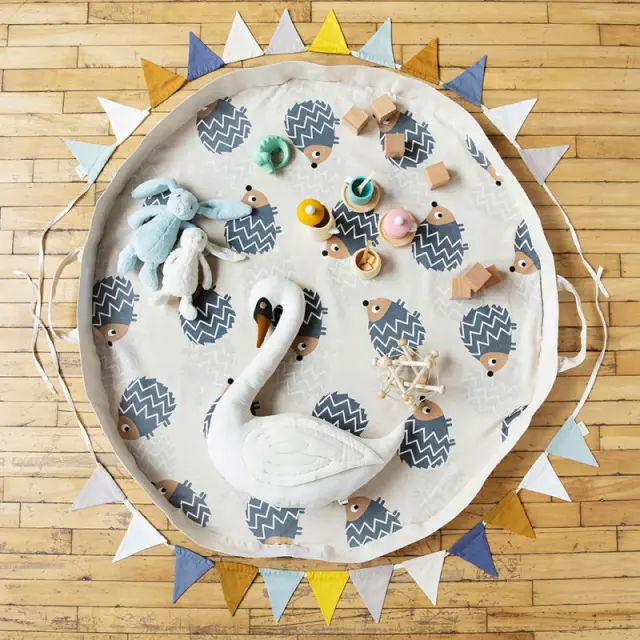 3 Sprouts Στρώμα παιχνιδιού και Τσάντα 2 σε 1 Hedgehog Gray - 0812895000504 - 0213-IPMHDG 3
