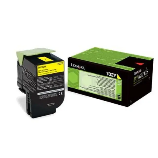 Lexmark 702Y Γνήσιο Toner Laser Εκτυπωτή Κίτρινο Return Program 1000 Σελίδων 70C20Y0