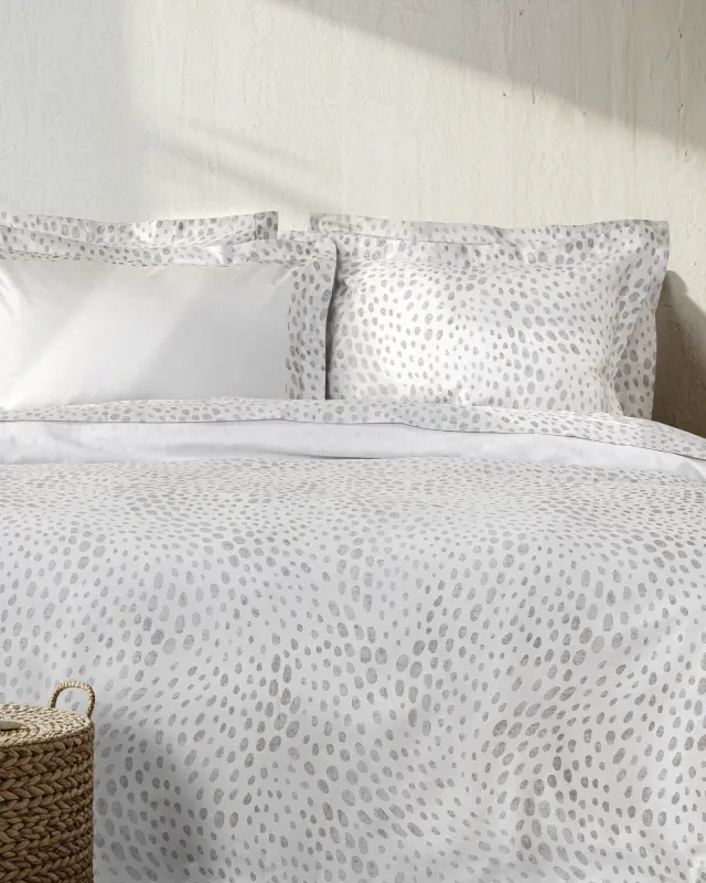 Ζεύγος Μαξιλαροθήκες 52x72+5 Oxford Nima Africa Gray-White 100% Βαμβακοσατέν