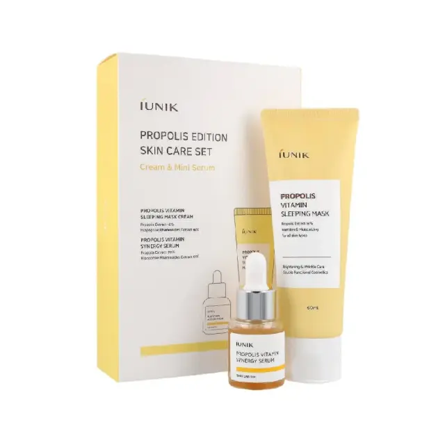 Iunik Promo Propolis Edition, Propolis Vitamin Sleeping Mask 60ml, Μάσκα Ύπνου με Πρόπολη 60ml & Mini Propolis Face Serum 15 ml, Όρος Προσώπου με Πρόπολη 15ml, 1 σετ