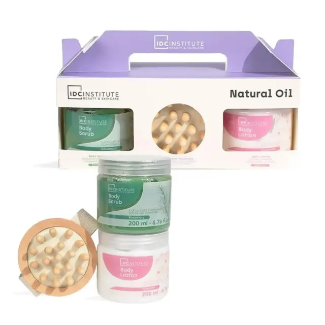 IDC Institute Natural Oil At Home Massage Σετ Ευεξίας με Φυτικά Έλαια 3pcs