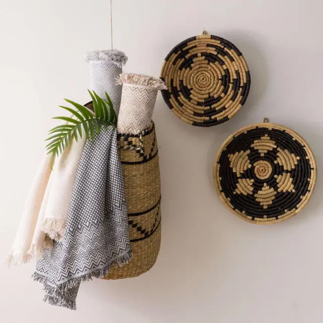 Ριχτάρι Βαμβακερό Τετραθέσιο Tribal Μαύρο 180 x 350 cm Μαύρο 180 x 350 cm