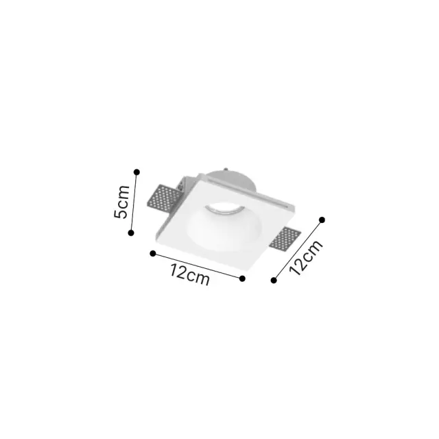Inlight Χωνευτό τετράγωνο σποτ από γύψο 1XGU10 D:12cm (Χ0014-WH) 2