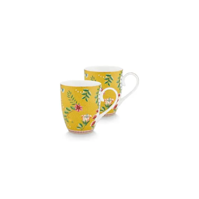 Pip Studio Σετ 2 Πορσελάνινες Κούπες 350ml / Set 2 Mugs in a Gift Box: La Majorelle (Yellow)