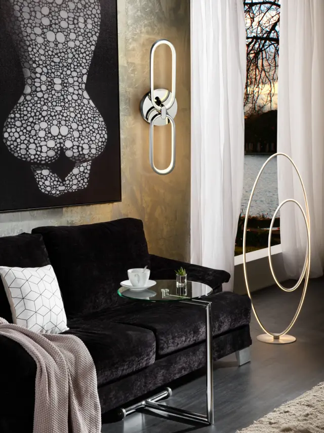COLETTE WALL LAMP 2L CHROME φωτιστικό τοίχου Χρώμιο