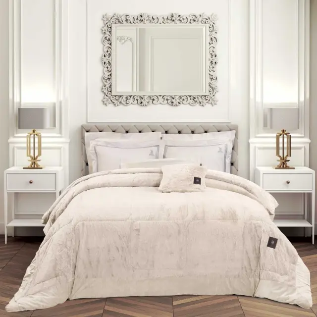 Κουβερτοπάπλωμα 240x250 King Size 850gsm Premium Greenwich Polo Club 3962 Ivory 100% Πολυέστερ