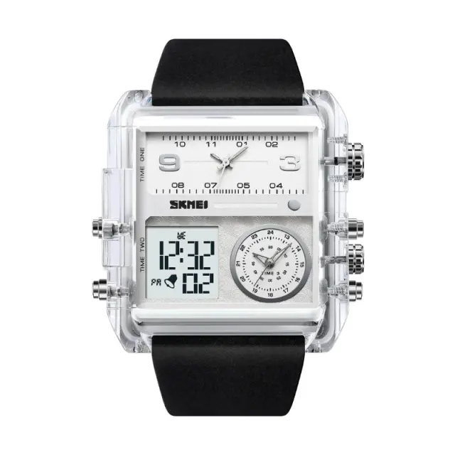 Ψηφιακό/αναλογικό ρολόι χειρός - Skmei - 2020 - White Transparent