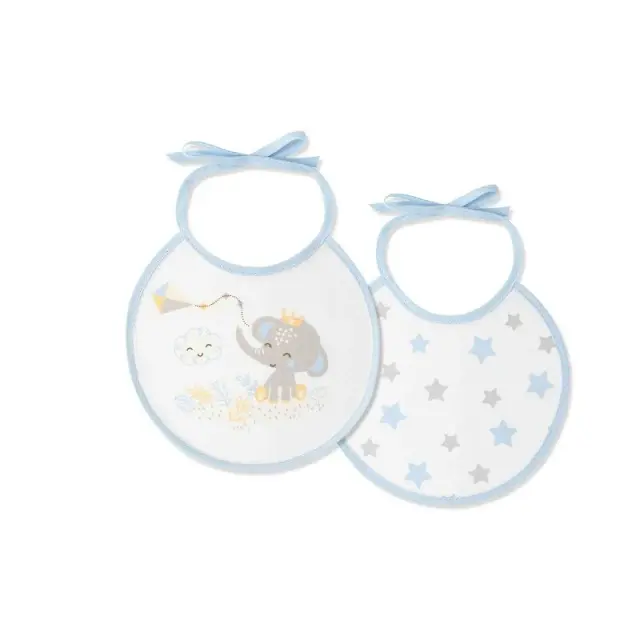 Interbaby Σαλιάρα Σετ 2 Τεμ Elephant Blue