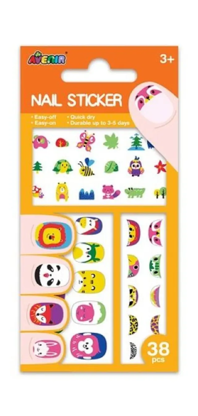 NAIL STICKER-ANIMALS 38PCS ΠΟΛΥΧΡΩΜΟ - One Size