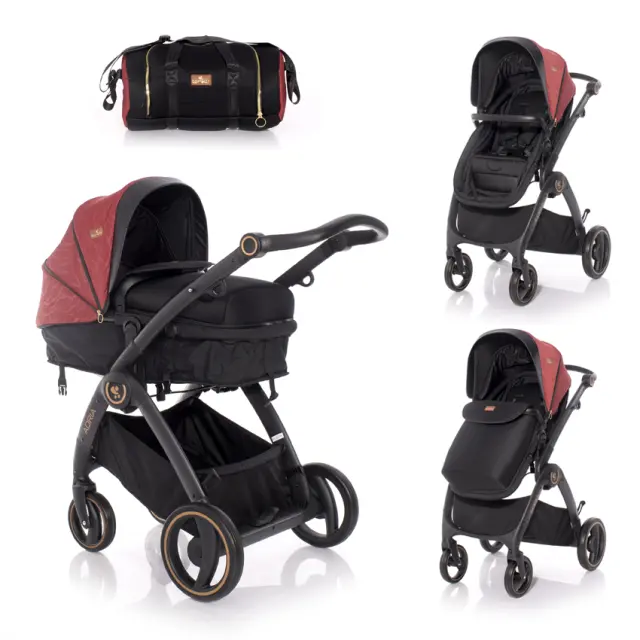 Lorelli Πολυμορφικό καρότσι "Adria" Black & Red Μαύρο