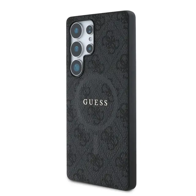 Guess PU Leather 4G Colored Ring MagSafe Case for Samsung Galaxy S25 Ultra Black 2