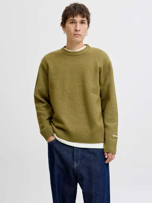 JORNORREBRO KNIT CREW NECK SN Olive Drab 2