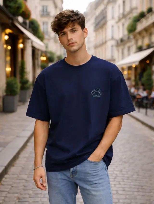 T-shirt Noshame® Oversized Navy με τύπωμα Leisure Time Project - 142668 - XXL 2