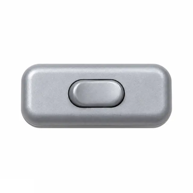 Inline Cord Switch for Round Cable, 1-Pole, 2A, 250V, silver