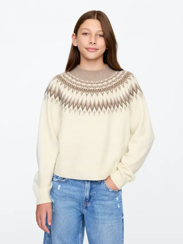 Παιδικό Fair Isle Πουλόβερ neutral fairisle print - XS