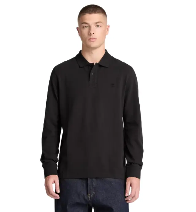 Timberland - Ανδρικό Μακρυμάνικο Polo Πικέ Millers River Ls TBC0YHBE-001 Μαύρο