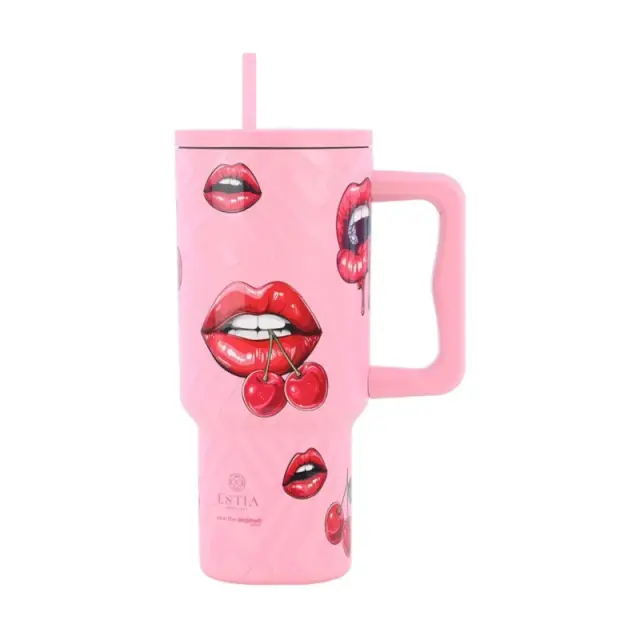 Estia Θερμος Straw Tumbler XL Save The Aegean Blush Pop 900 ml