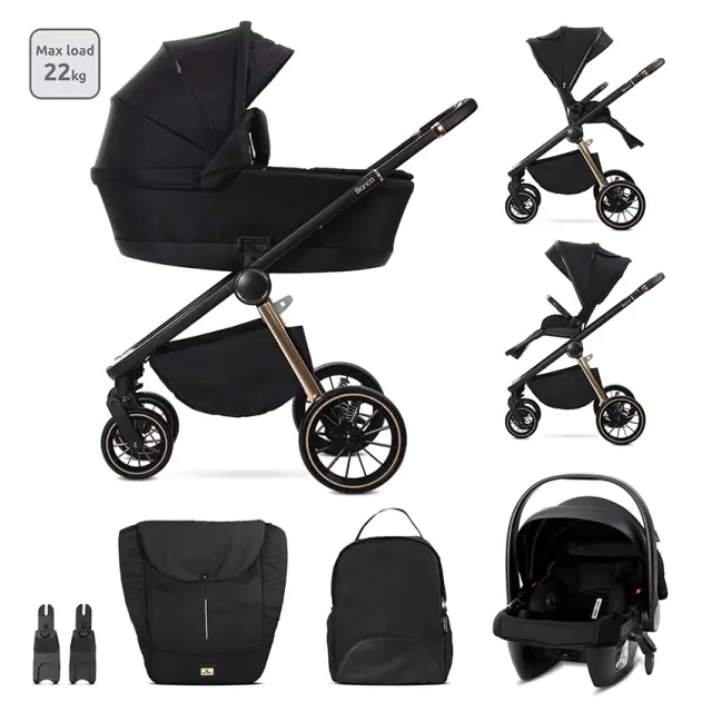 Lorelli Πολυμορφικό καρότσι 3σε1 "Bianca" with Aria luxe Black Μαύρο